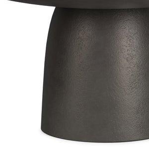 English Elm Alexa Hand-Finished Black Nickel 30" Round Cast Aluminum Pedestal Coffee Table, Industrial Chic B136P239028