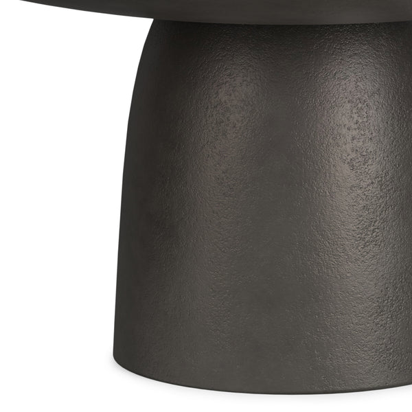 English Elm Alexa Hand-Finished Black Nickel 30" Round Cast Aluminum Pedestal Coffee Table, Industrial Chic B136P239028