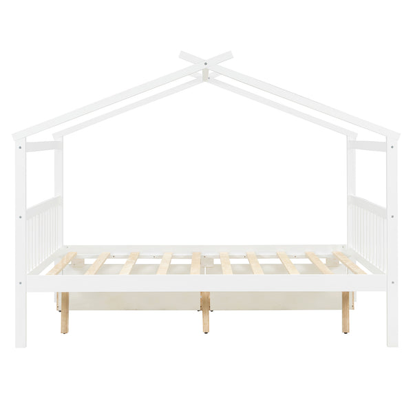 English Elm Twin House Bed Solid Pine Kids Cottage Frame with Storage Drawers Imaginative Room N708P309247K