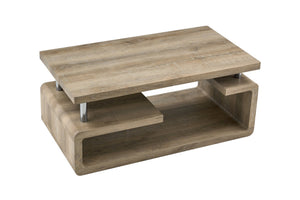English Elm A Modern Two-tier Mdf Coffee Table with Open Shelf for Living Room Storage Wood W3875P396830