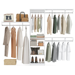 English Elm Closet Organizer Heavy Duty Wood System With Adjustable Rods & Shelves For Space-Saving Solutions T3623P409172