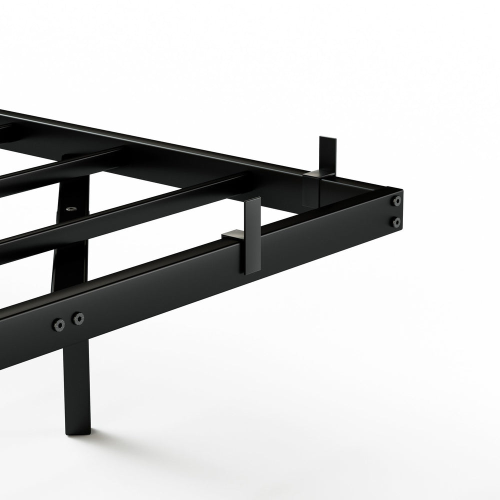 English Elm Floating Bed Frame King Size With Led Lights & Charging Station - Modern Metal Platform Design! W1162P187901