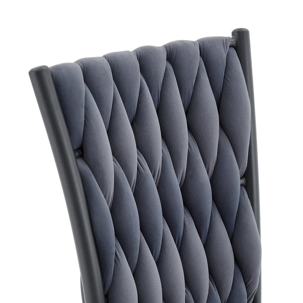 English Elm Elegant Tufted Velvet Dining Chair High Back Foam Seat Tapered Metal Legs Glam W1512P491435