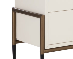 Sunpan Weldrick Dresser - Stylish Mid-Century Design with Soft Closing Drawers and Elegant Iron Handles Oyster