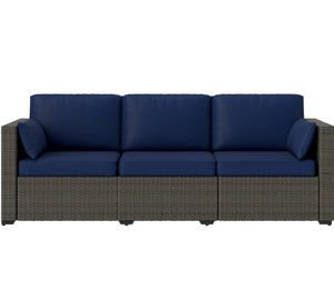 English Elm Seater Outdoor Pe Rattan Sofa Deep Cushioned Patio Couch for Deck or Poolside T3971P417835