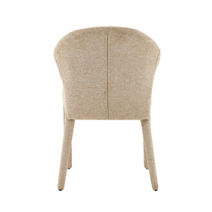 English Elm Modern Chenille Linen Accent Chair Sculptural Hollow Back Swivel Seat for Dining Vanity Khaki W3493P456190
