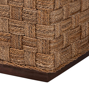 English Elm Coastal Capiz Shell Mosaic Console Table Iridescent Floral Inlay with Two Drawers B2750P467761