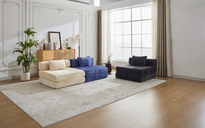 English Elm Compression Sofa Bed - Versatile Chenille Floor Sofa With Modular Design For Living Room & Dorms W3723P345646