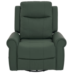 English Elm Manual Swivel Rocker Recliner Pu Leather Chair with Massage Heating and Pocket Spring Support Green N763P363558F