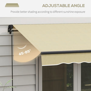 English Elm Outsunny 10' X 8' Manual Retractable Patio Awning - Durable Uv-Resistant Sunshade For Deck & Yard W2225P174184-GIGA