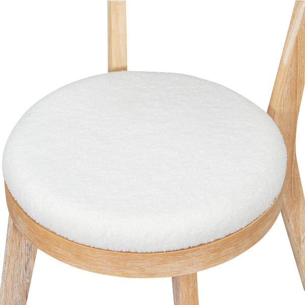 English Elm Set Of 2 Modern Upholstered Dining Chairs - Beige Fabric, Rubberwood Frame, Stylish & Durable Design N842P315190N-GIGA