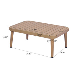 English Elm 2-piece Acacia Outdoor Loveseat Set with Rope Detailing and Weather Resistant Cushions N767P368977L