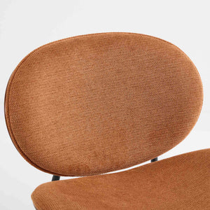 English Elm Mid-Century Shell Chair with Wood Grain Veneer, Curved Wide Seat, Metal-Wood Frame Holds 330+ lbs Orange W1143P214258