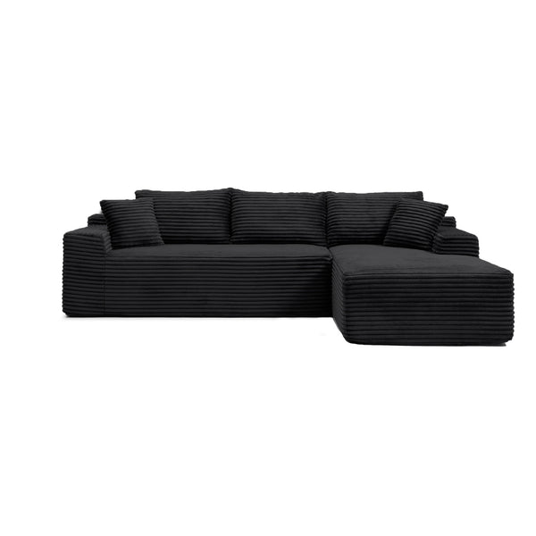 English Elm 105'' Modular Cloud Sectional Corduroy L-shape Couch Deep Seat Living Room Lounge W1117S00328