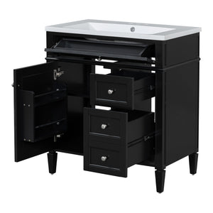 English Elm 30'' Modern Bathroom Vanity With Sink, Stylish Storage Cabinet & Tip-Out Drawer For Organized Elegance SW000122AAB-2