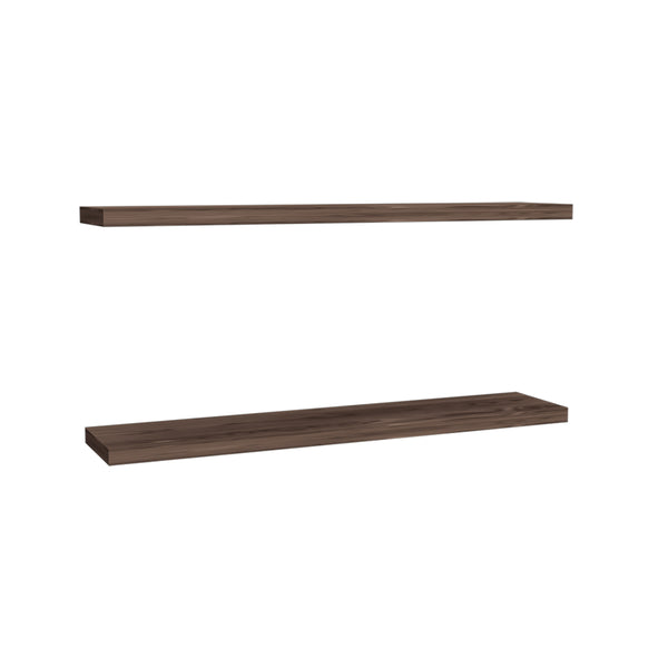 English Elm Ecco 47" Floating Shelves Set of 2 Walnut – Modern Matte Finish, Hidden Brackets, Sturdy Storage Display B200P239119