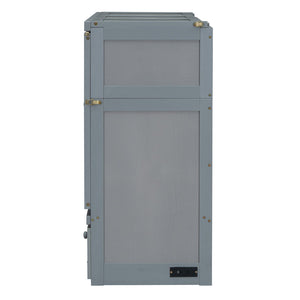 English Elm Full Size Wall Murphy Bed Cabinet with Storage Drawer and Built-in Usb Charging Gray N708P205903E