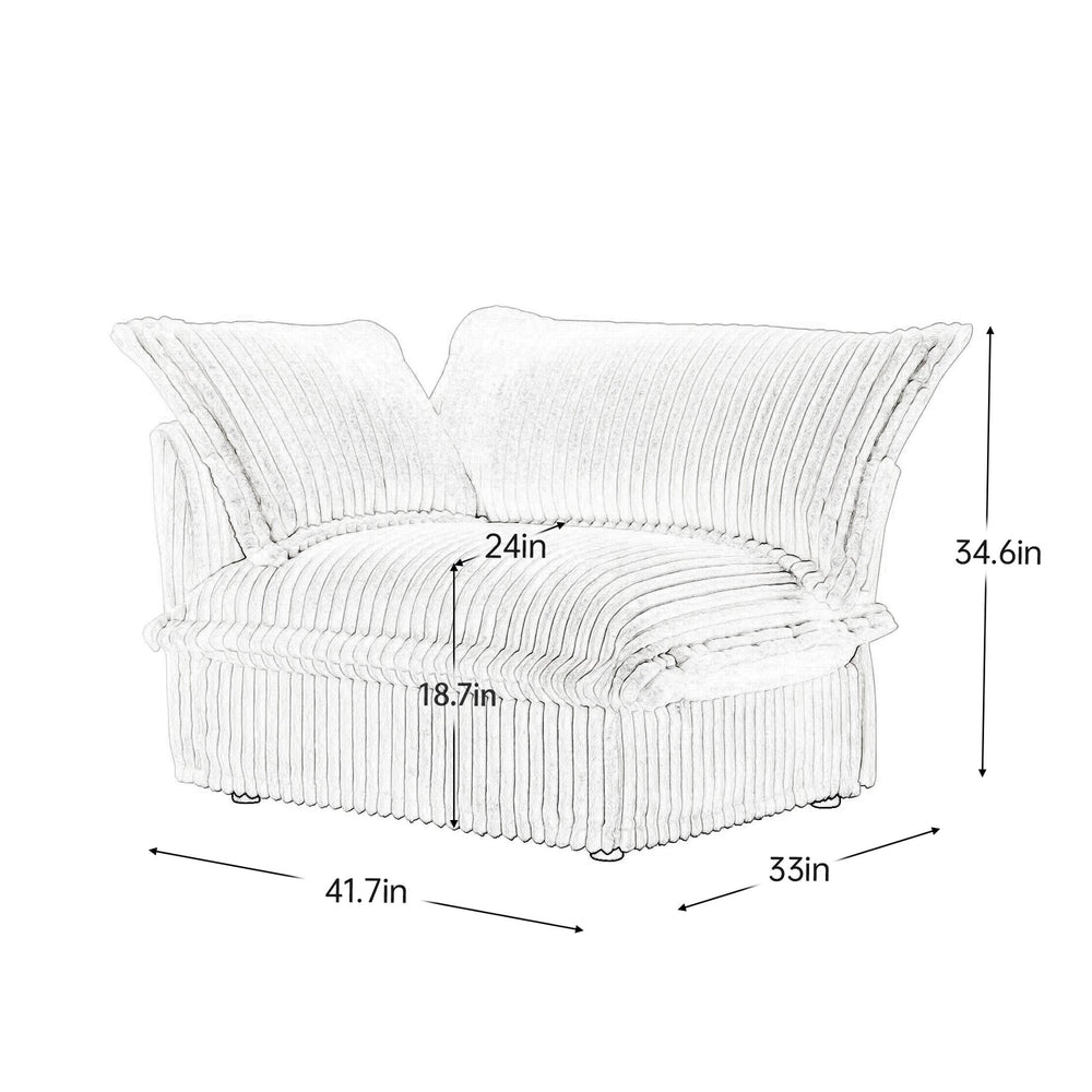 English Elm Koala Corduroy Right Facing Sectional Sofa Deep Seat High Back Living Room Lounge W3041P292346