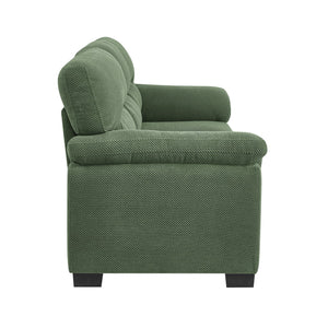 English Elm 3-seater Track Arm Sofa Tufted Textured Fabric Couch for Modern Living Rooms Dark Green W5568S00010
