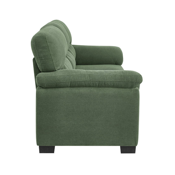 English Elm 3-seater Track Arm Sofa Tufted Textured Fabric Couch for Modern Living Rooms Dark Green W5568S00010