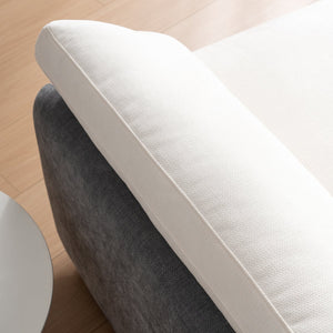 English Elm 50*43" Oversized Chenille Armchair Deep Lounge Seat Modern Minimalist Living Room Chair Gray+Cream N723S5042E