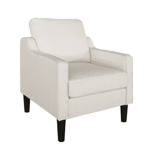 English Elm Living Room Linen Accent Chair Mid Century Modern with Tapered Wood Legs Compact Seat W5052P411381