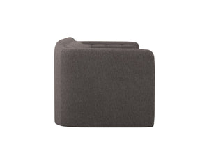 Sunpan BIRRIT Sofa - Contemporary Alaska Hedgehog Brown Couch with Durable Performance Fabric & Tufted Detail 110707