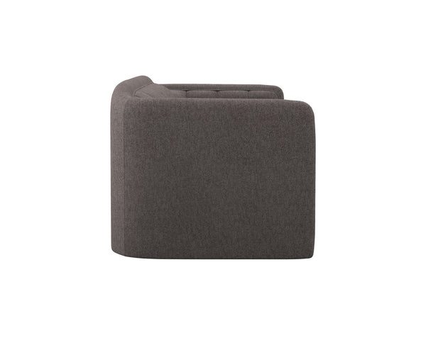 Sunpan BIRRIT Sofa - Contemporary Alaska Hedgehog Brown Couch with Durable Performance Fabric & Tufted Detail 110707