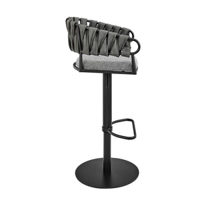 English Elm Blaise Swivel Barstool Adjustable Gas Lift Counter Seat Gray Fabric Black Metal Frame B2736P464827