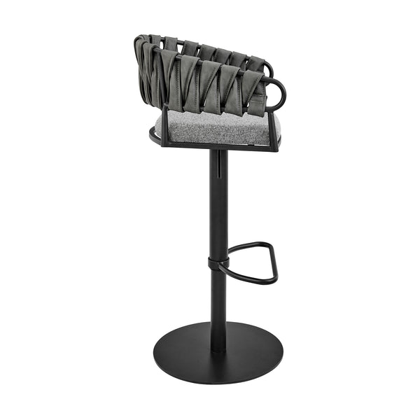 English Elm Blaise Swivel Barstool Adjustable Gas Lift Counter Seat Gray Fabric Black Metal Frame B2736P464827