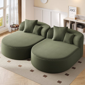 English Elm Swivel Barrel Accent Chair Chenille Tufted Round Club Seat for Living Room Lounge Green N719S002370F