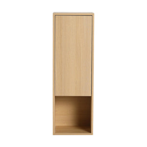 English Elm 12 Inch Oak Wall Mounted Bathroom Cabinet Soft Close Door Engineered Wood Storage W1972P457938