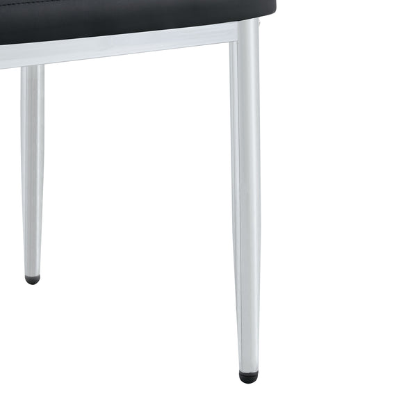 English Elm Table and Chair Set Oval Tempered Glass Top Six Seat Contemporary Dining Black,Silver,Transparent W1151S04740