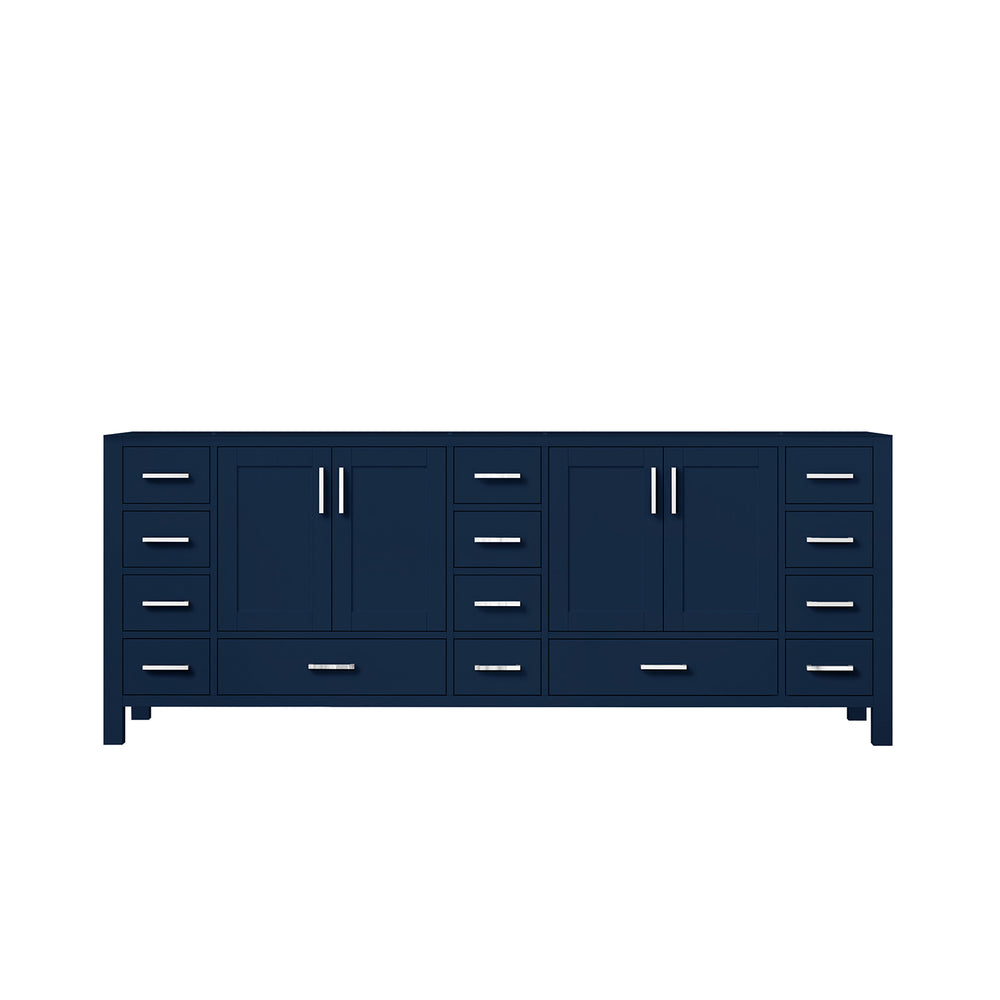 English Elm Navy Blue Double Bath Vanity 84" W x 22" D – Solid Wood Frame, Soft-Close Drawers, 14-Drawer Storage B2731P258985