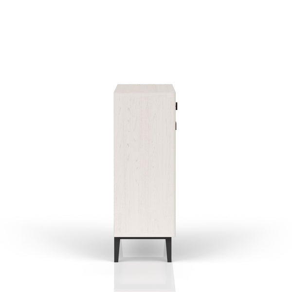 English Elm Bar Cabinet Solid Wood & MDF in Vanilla White Pecan Finish with Soft‑Close European Hinges, Modern Design B2699P296295