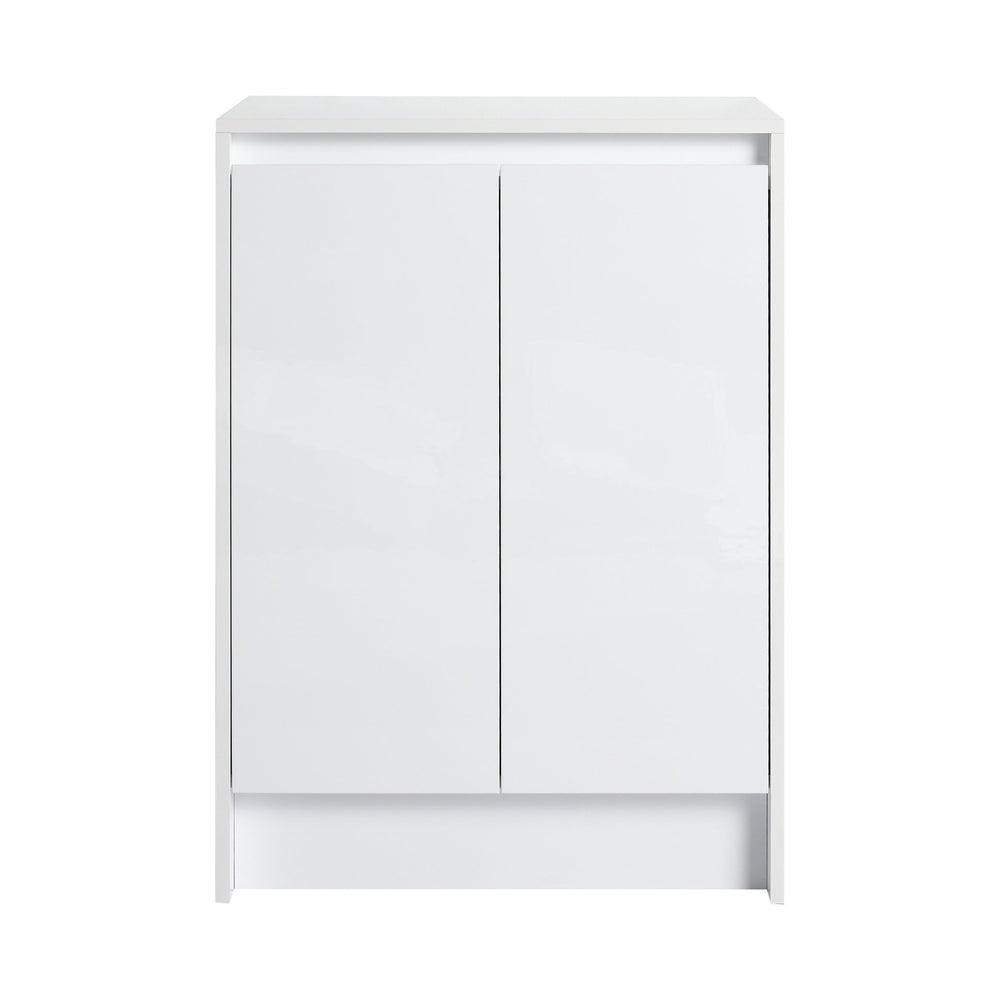 English Elm 24" Freestanding Bathroom Storage Cabinet With Soft-Close Doors, Adjustable Shelves & Glossy Finish W999P312106