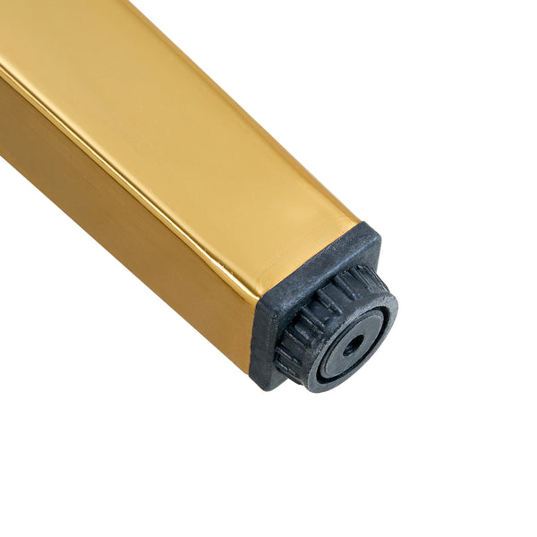 English Elm Four Linen-Cotton Dining Chairs with Sturdy Metal Legs, Breathable Upholstery, Sleek Minimalist Design Gold,Light Gray W1151P269059