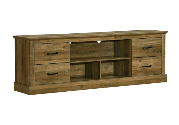 English Elm Tv Stand 72 Inch Media Console Laminate Finish Solid Wood Legs Cable Management Storage B2710P461912