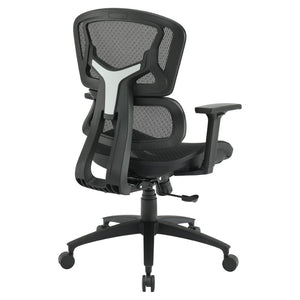 OSP Home Furnishings Mesh Back Ergonomic Manager Chair with Lumbar Support and Adjustable Arms for Home Office EMM98958-3