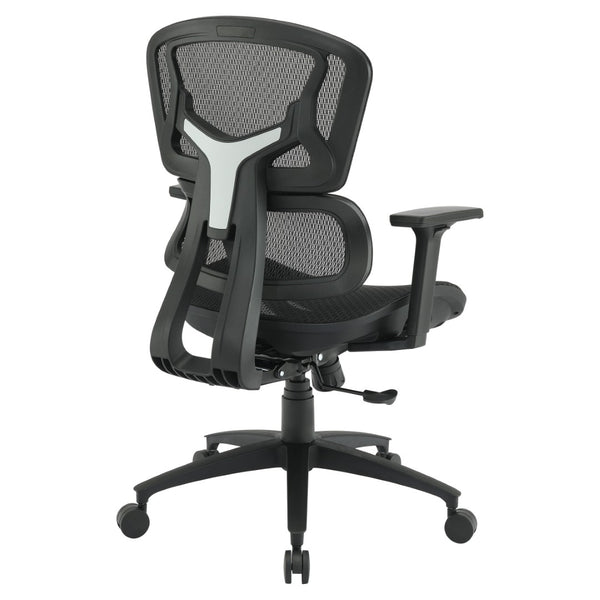 OSP Home Furnishings Mesh Back Ergonomic Manager Chair with Lumbar Support and Adjustable Arms for Home Office EMM98958-3