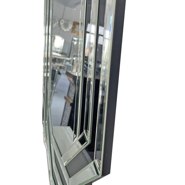 English Elm Decorative Crystal Crush Diamond Wall Mirror Glam Faceted Glass Statement Piece W3836P409959