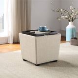 OSP Home Furnishings Rockford Storage Ottoman Cream