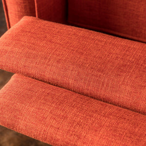 English Elm Christopher Knight Home® - Fabric Recliner Chair Mid-Century Modern Pushback Single Sofa with Tufted Cushion, Birch Legs, Cozy Comfort Orange 60741.00MORG