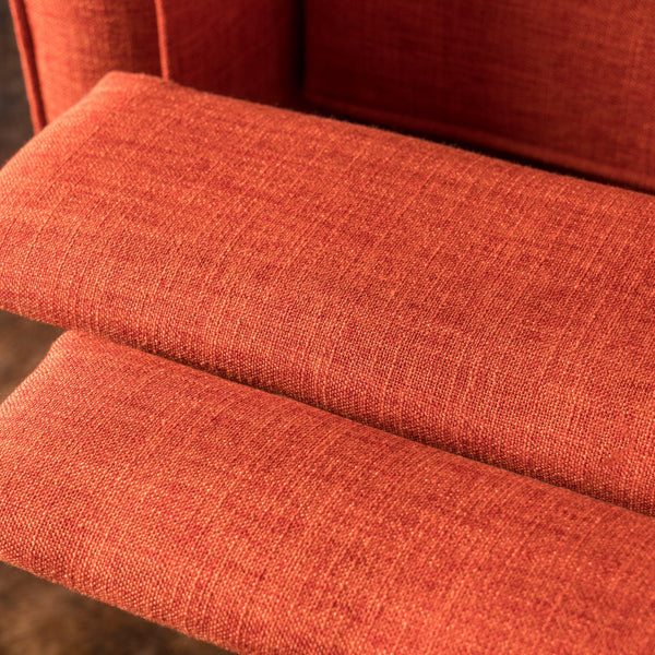 English Elm Christopher Knight Home® - Fabric Recliner Chair Mid-Century Modern Pushback Single Sofa with Tufted Cushion, Birch Legs, Cozy Comfort Orange 60741.00MORG