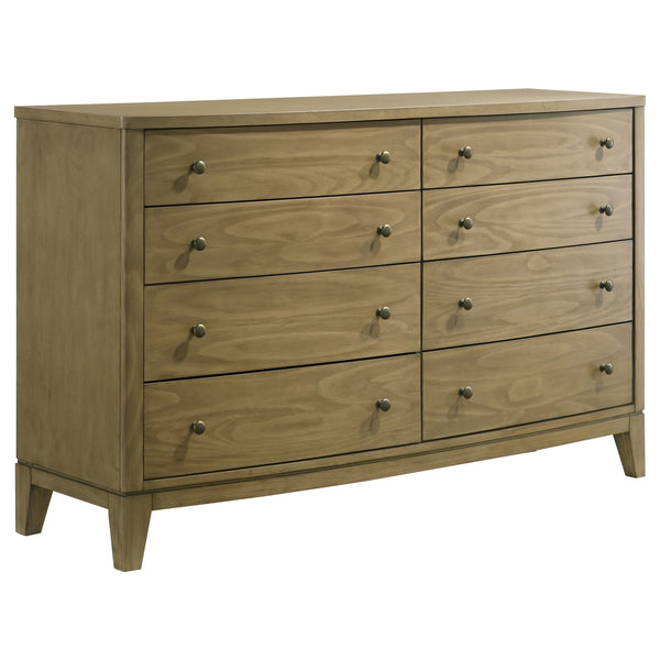 English Elm Menlo Queen Bedroom Set with Pine Finish Tufted Headboard and Antique Nickel Hardware B062S01548