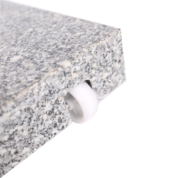 English Elm Christopher Knight Home® - MOJAVE Granite Umbrella Base Natural Grey - Heavy 22" Square Stone Stand, Stainless Pole Support N775P256431N