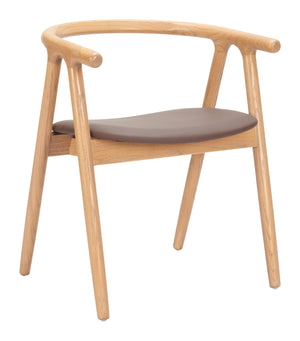 Zuo Modern Peker Dining Chair Set Of 2 – Modern Brown & Natural Faux Leather With Elegant Whitewashed Elm Brown 100% Polyurethane,Elm Wood 110553-zuo-modern