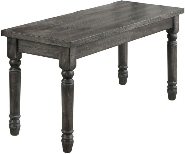 English Elm 1pc Rustic Gray Finish Wooden Bench 40" Rustic Farmhouse Dining Seat, Weathered Gray, Easy Assemble B2741P330125