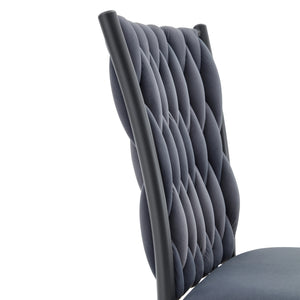 English Elm Elegant Tufted Velvet Dining Chair High Back Foam Seat Tapered Metal Legs Glam W1512P491435