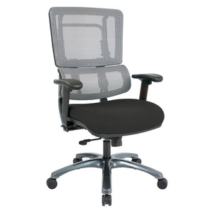 OSP Home Furnishings Vertical Mesh Back Ergonomic Manager Chair with Lumbar Support and Titanium Rolling Base 99667T-3M